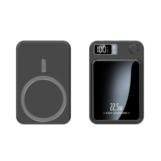 Magnetic Qi Wireless Charger Magnetic Powerbank Black 20000mah