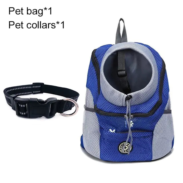 Pet Travel Carrier Bag Blue with Collar S for 0-5kg