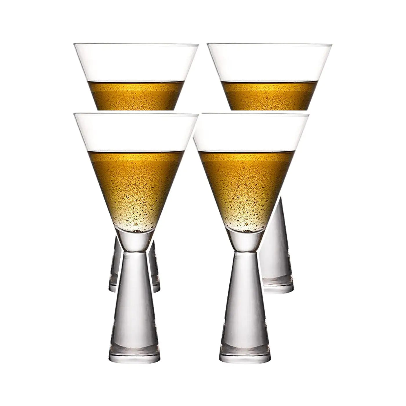 Champagne and Cocktail Glass Set Clear Wide x 4