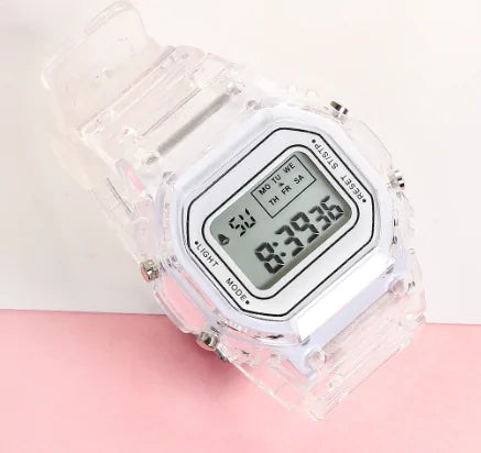 Square LED Digital Watch White