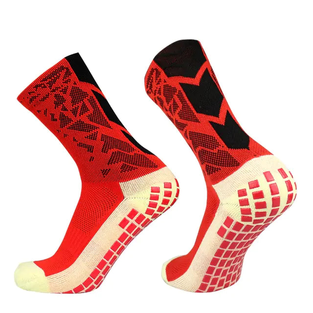 Unisex Camouflage Breathable Soccer Socks Red Medium