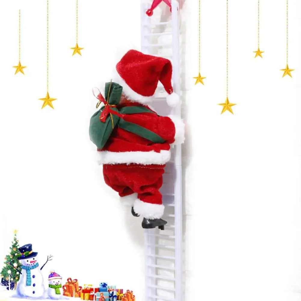 Electric Climbing Ladder Santa Claus Doll