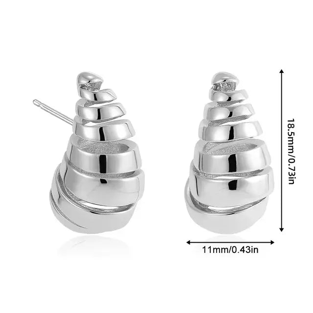 Thick Drop Earrings Silver 22430 2