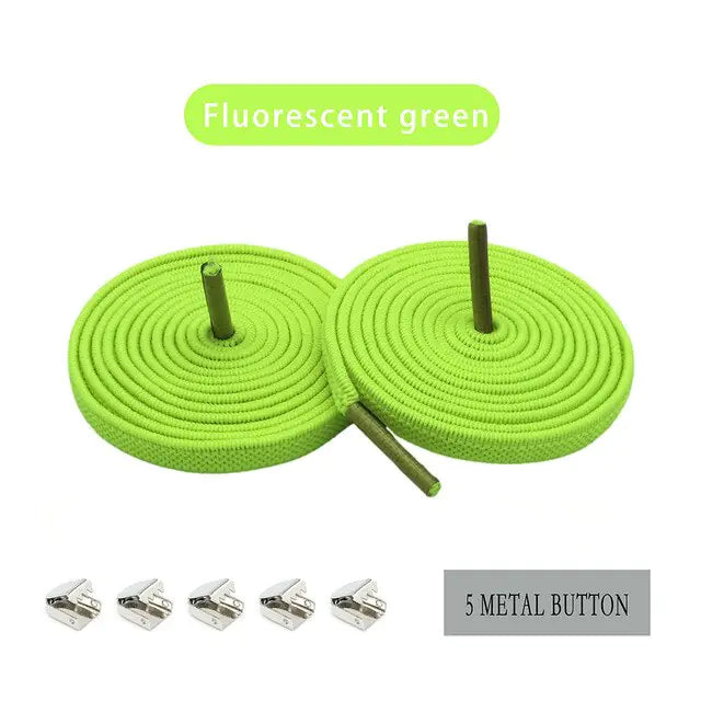 QuickFit Elastic Shoelaces Fluorescent Green 100cm