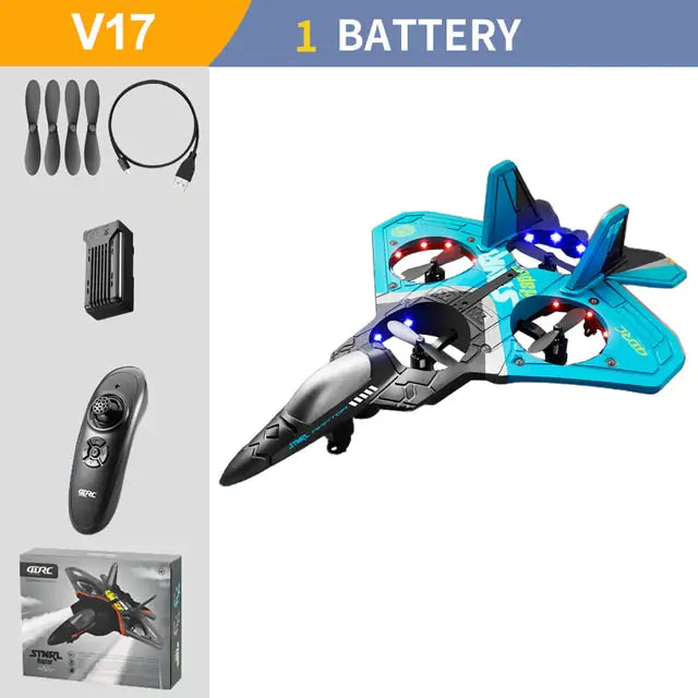 V17 RC Remote Control Aircraft Blue 1 Battery