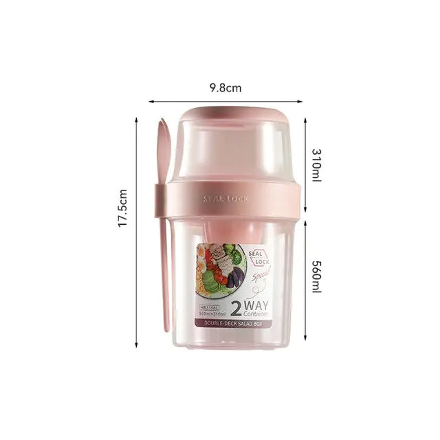 Container Set Food Bowl Pink 560ml