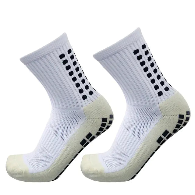 Non-Slip Grip Football Socks White