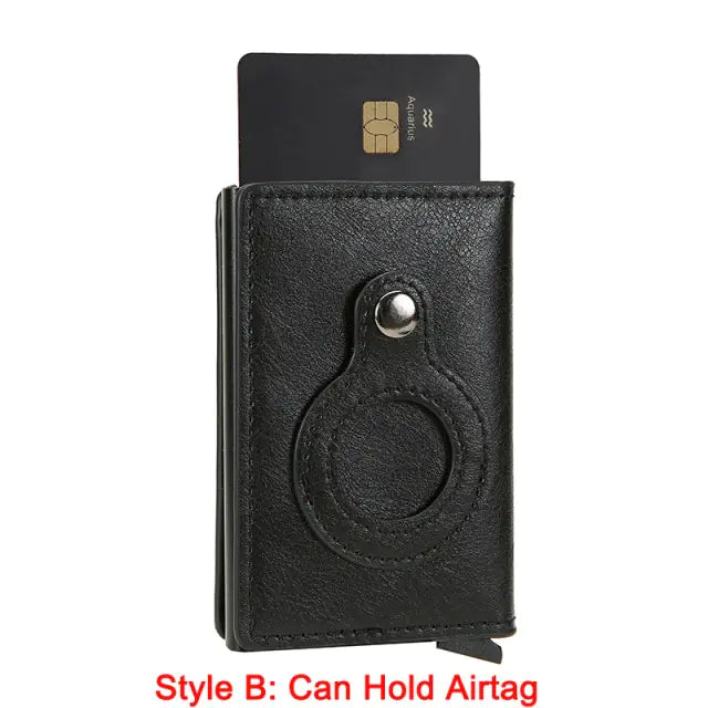 Rfid Card Holder Men Wallets Black B