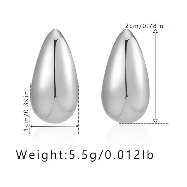 Thick Drop Earrings Silver 22437 2
