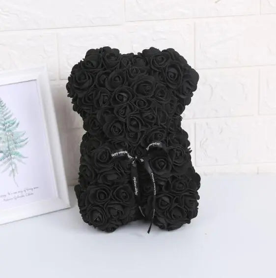 Rose Bear Flowers Black Without Crown