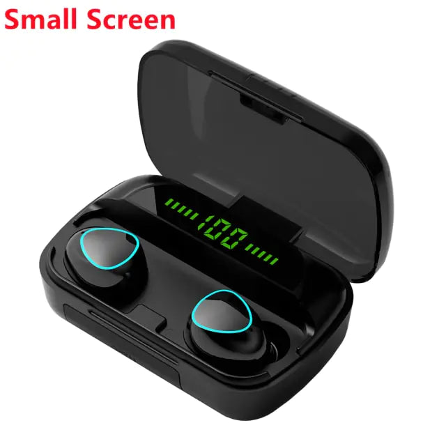Bluetooth Earphones Earbuds Black Small Screen
