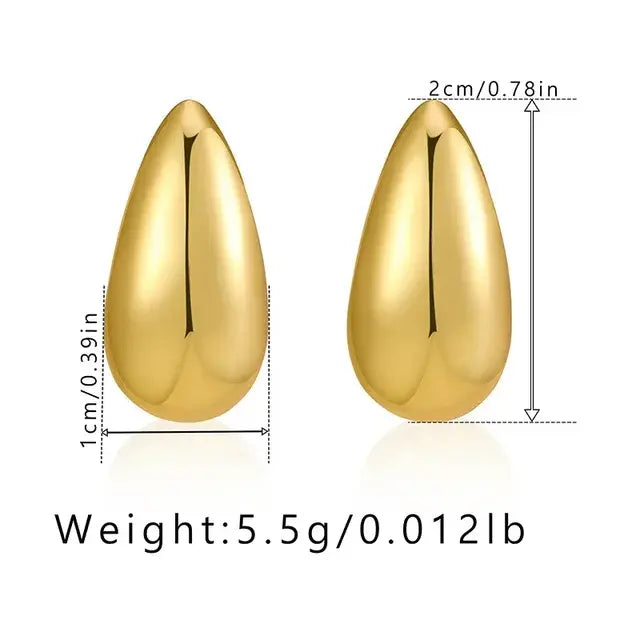 Thick Drop Earrings Gold 22437 1
