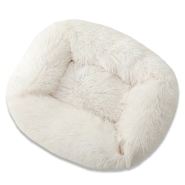Plush Pet Bed White 66x56x18cm