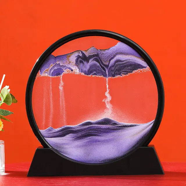 3D Moving Sand Art Decor Purple 12 Inches 37
