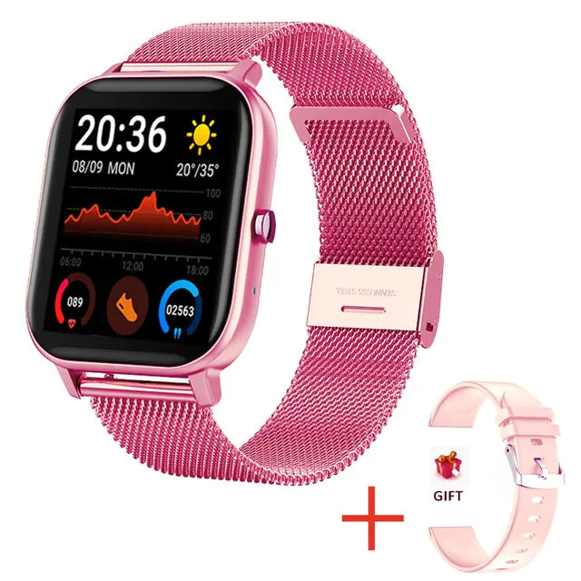 Touch Call Fitness Smartwatch IP67 Red With Mesh Band