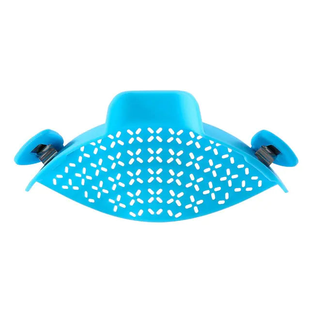 Silicone Clip-on Pan Pot Strainer Sky Blue 1 Piece