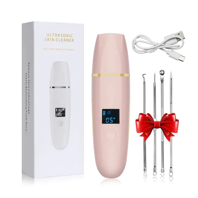 Ultrasonic Skin Scrubber: Facial Cleansing Pink With Gift