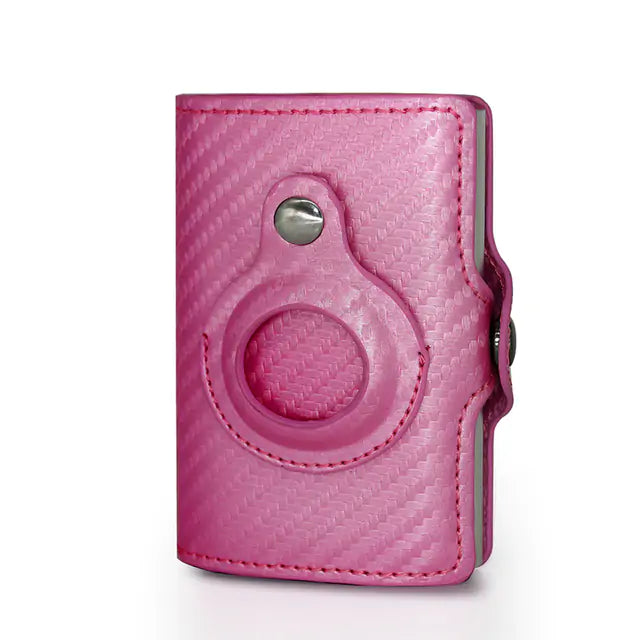 Airtag Money Bag Leather T-Pink L 9.5 x W 6cm