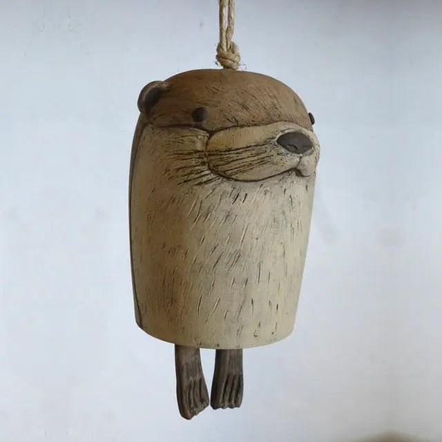Vintage Animal Bell Wind Chimes Brown G-Sloth