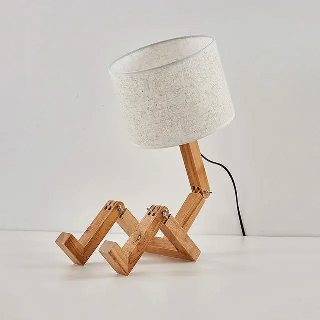 Table Lamp Robot Shape Beige Warm white