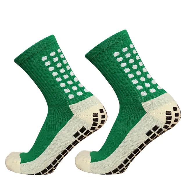 Non-Slip Grip Football Socks Green