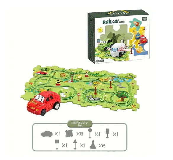 Kids Car Track Set Land 15 Piece Set