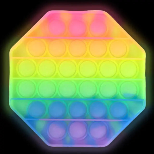 Luminous Pop Fidget Toy Set Rainbow Octagon