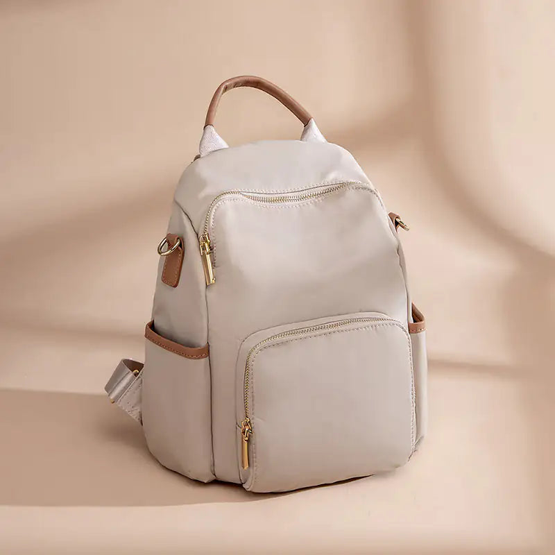 Korean Style Anti Theft Oxford Backpack Beige M Size
