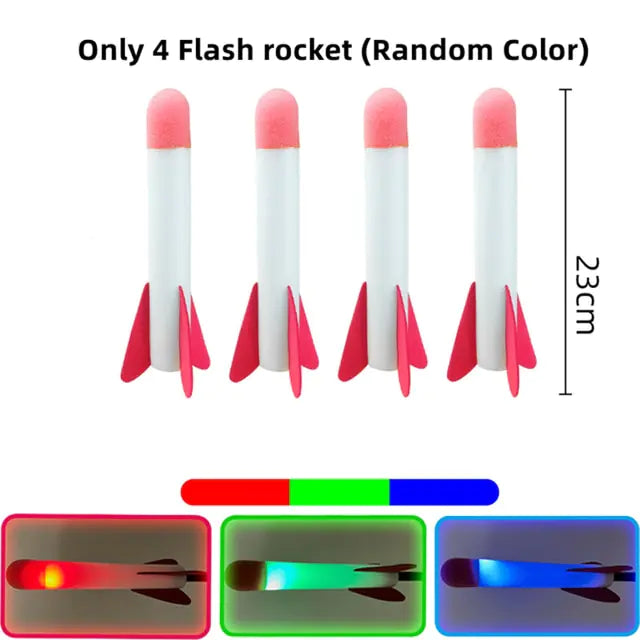 Children Outdoor Air Rocket Foot Launcher Flash rocket x 4only