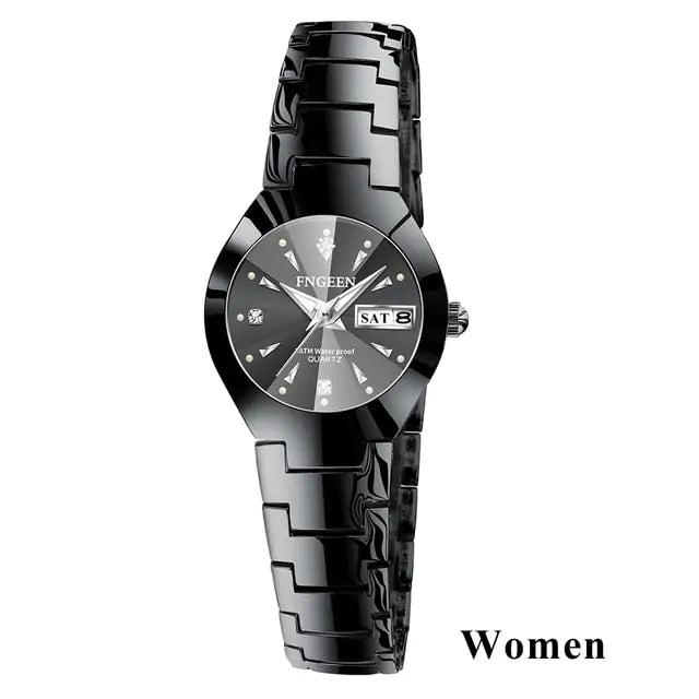 Couple Watches for Lovers Women Black Black