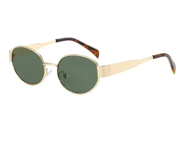 Oval Luxe Sunglasses C1 Gold Green PL-826