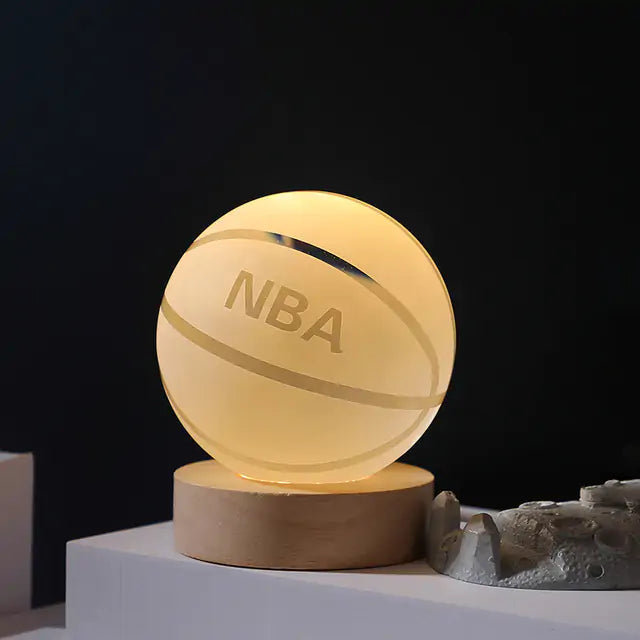3D Laser Engraved Solar System Ball with LED Light Base D 8cm