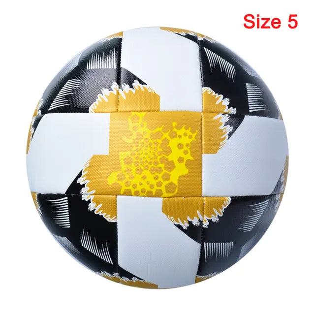 Machine-Stitched Soccer Ball Black Size 5