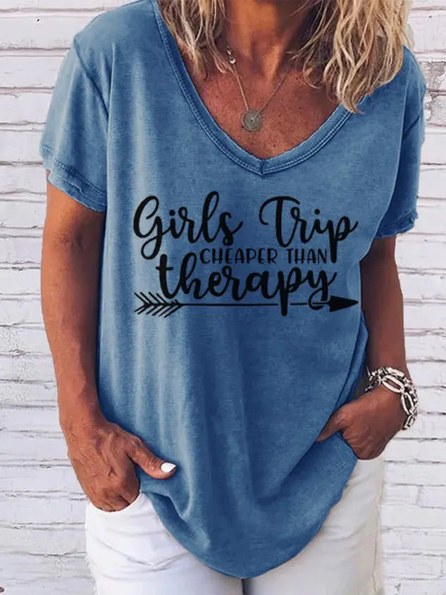 Women Girl's Trip Therapy Tee