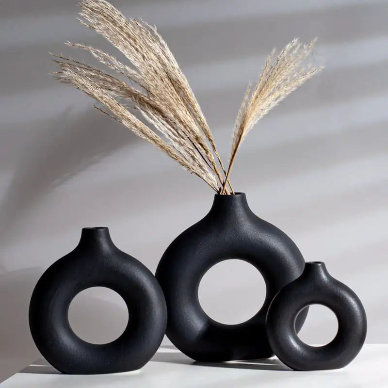 Aesthetic Nordic Vase Black Small