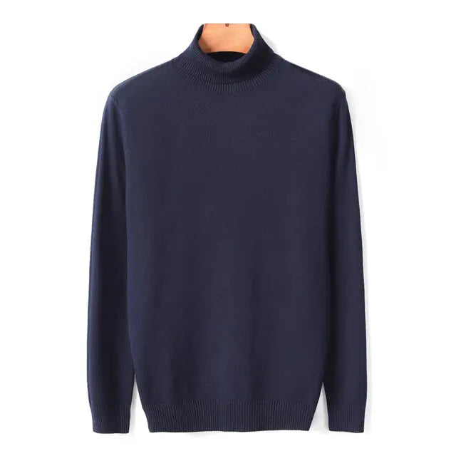Turtleneck Sweater For Men Navy Blue XXL