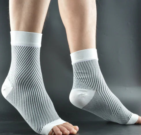 Foot & Ankle Sleeve Compression Socks White