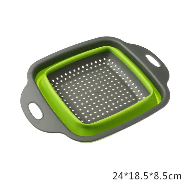 Foldable Vegetable Washing Basket Green 18.5X24.5cm