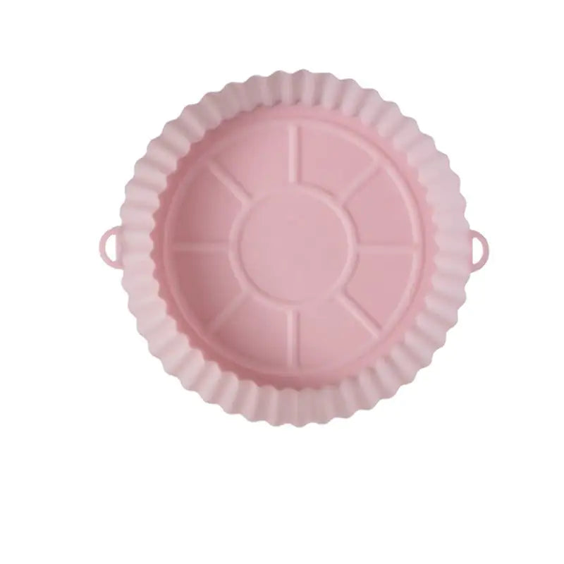 Silicone Air Fryer Baking Tray Pink 18CM