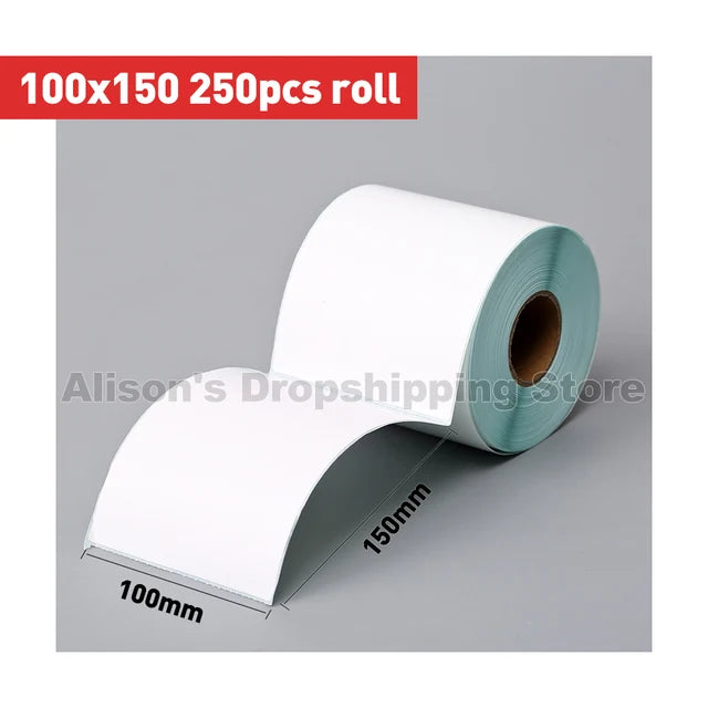Thermal Label Paper Stand Sticker Rolls Label-100x150-250pcs Label-100x150-250pcs