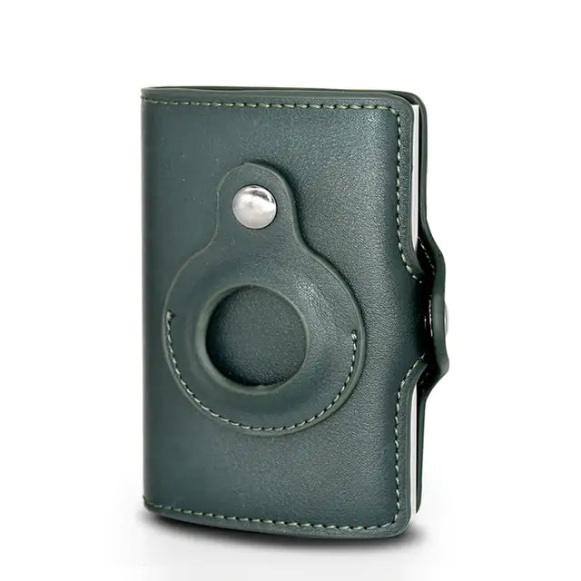 Airtag Money Bag Leather F-Green L 9.5 x W 6cm