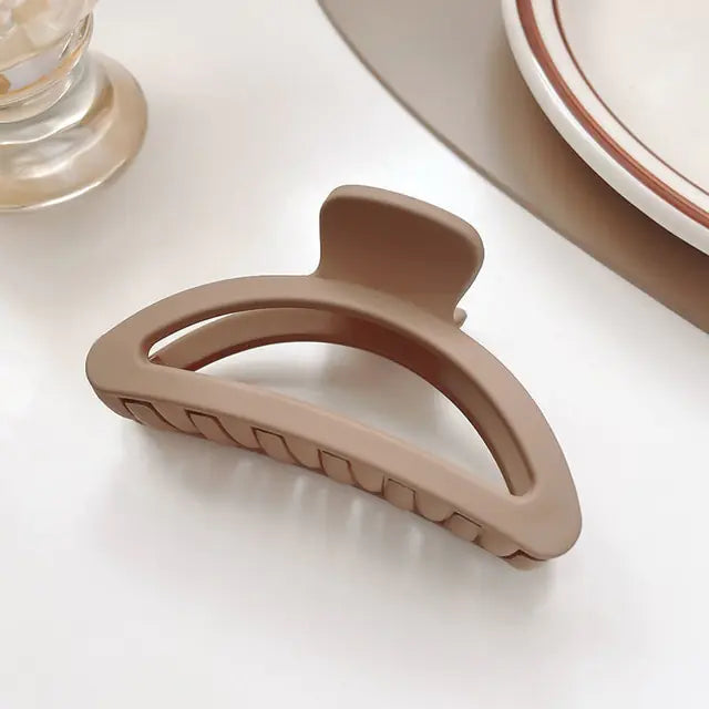 Geometric Flower Hair Clip Set Coffee Oval