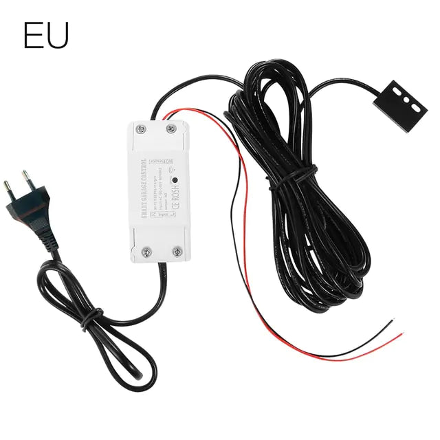 WiFi Smart Garage Door Controller Black and White EU Plug 87 mm x 33 mm