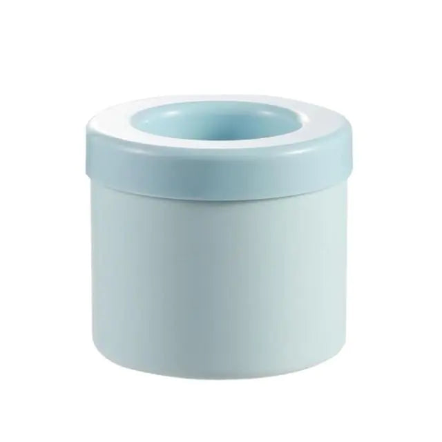 Silicone Cylinder Portable Ice Maker Bucket Blue