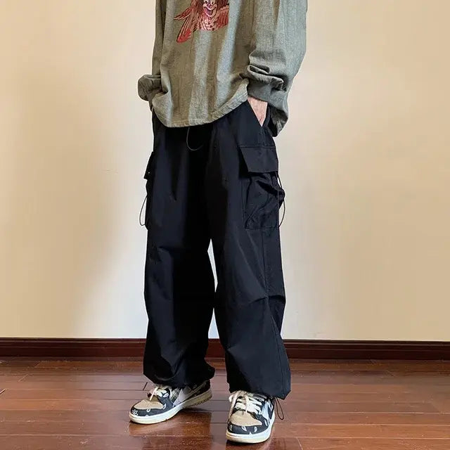 Cargo Pants Men Streetwear Pant A Black Chinese Size XXL