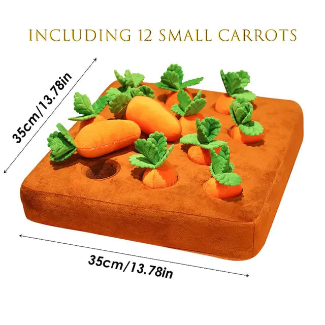 Plush Pet Chew Toy Orange Carrot