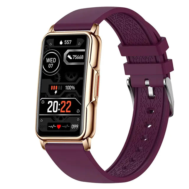 2022 New Sports Smart Watch Purple Silicone Belt