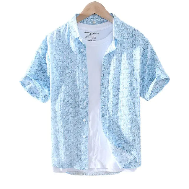 Turn-down Collar Polo Shirts Blue M