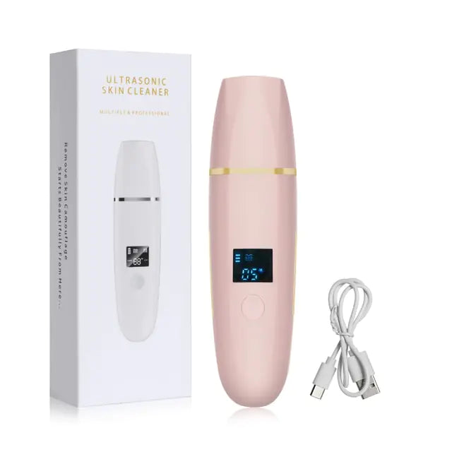 Ultrasonic Skin Scrubber: Facial Cleansing Pink No Gift and Spray