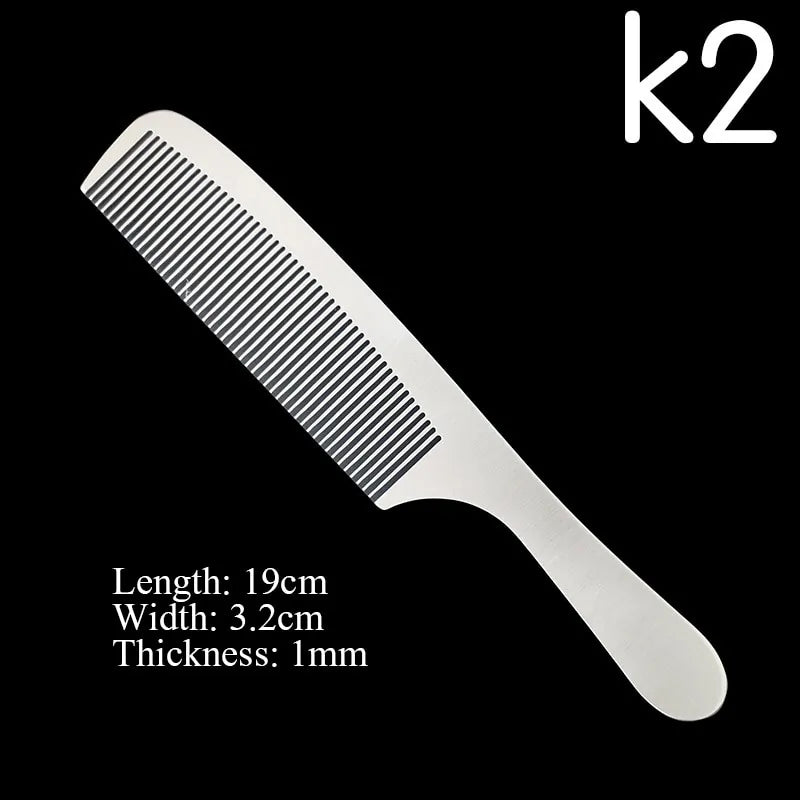Stainless Steel Silver Barber Comb Silver Grey K2